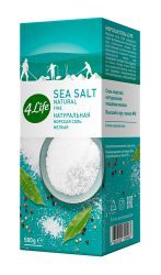 4 LIFE Соль Морская Мелкая Натуральная (картон) 500г