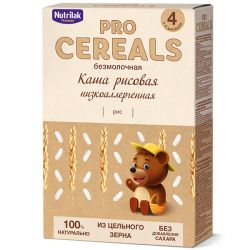 NUTRILAK Premium Каша PROCEREALS Рисовая Цельнозерновая Низкоаллергенная без Молока {с 4 мес} 200г NUTRILAK Premium Каша PROCEREALS Рисовая Цельнозерновая Низкоаллергенная без Молока {с 4 мес} 200г
