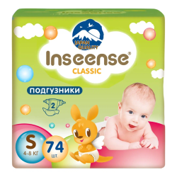 Inseense Classic Plus Подгузники S (74шт) (салатовая) 4-8кг