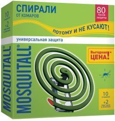 MOSQUITALL Спирали Универсальная Защита от Комаров Т10шт