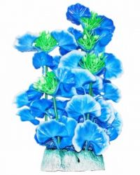 Уют Растение аквариумное, голубые цветы, 24 см