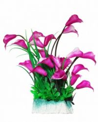 Уют Растение аквариумное, лиловые цветы, 24 см