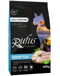 Rufus сухой корм для кошек Руфус Стерил. и кастр. котов Белая рыба 0,4 кг