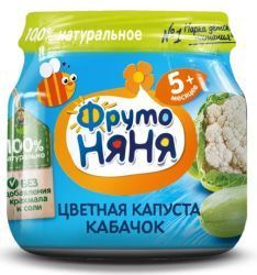 ФрутоНяня Пюре из Цветной Капусты и Кабачков {с 5 мес} 110г.