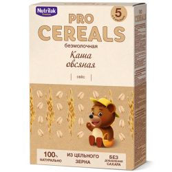 NUTRILAK Premium Каша PROCEREALS Овсяная Цельнозерновая без Молока {с 5 мес} 200г NUTRILAK Premium Каша PROCEREALS Овсяная Цельнозерновая без Молока {с 5 мес} 200г