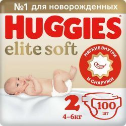 Huggies Elite Soft Подгузники 2 {20шт} 4-6кг