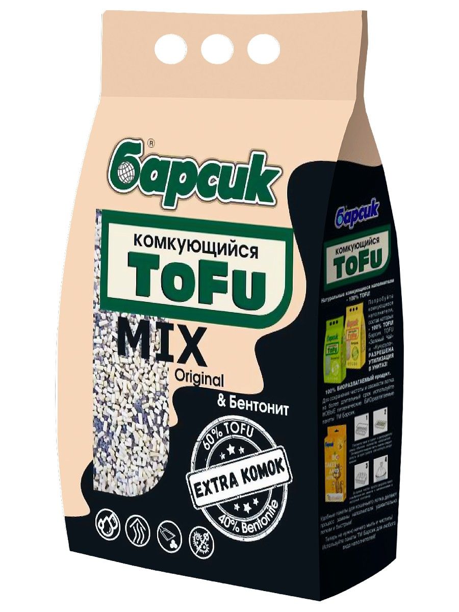 Наполнитель Барсик TOFU MIX Original & Бентонит Комкующийся NEW 4,54л -  Юг-market