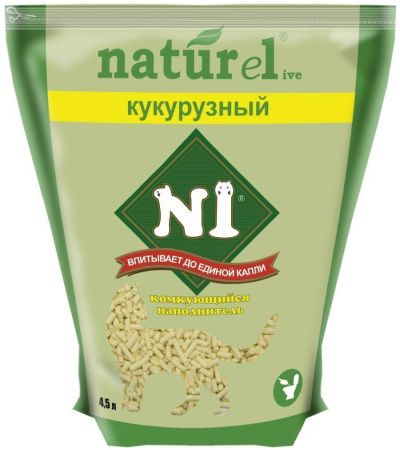 Наполнитель N1 NATUReL Кукурузный Комкующийся 4,5 л