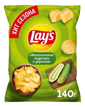 LAY's Малосольные Огурчики с Укропом 140г