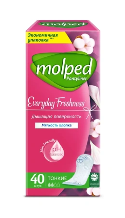 Molped Прокладки Ежедневные Everyday Freshness, 2 капли 40шт