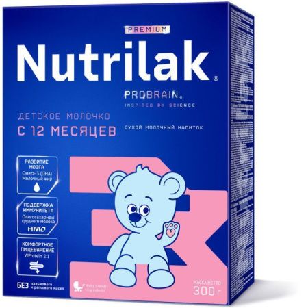 NUTRILAK Premium 3 {3 300г} - Детское Молочко {с 12 мес} с Пребиотиками и Нуклеотидами 900г