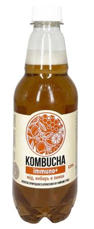 KOMBUCHA IMMUNO+ Напиток на Чайном Грибе Имбирь-Мед-Лимон 0,350л