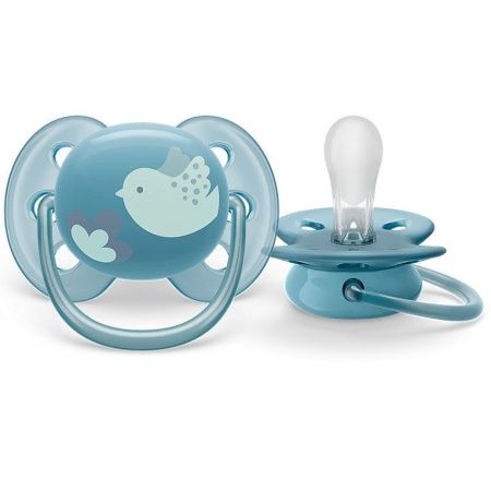 Avent Пустышка силиконовая Ultra Soft Hello star для мальчика 6-18мес 1шт