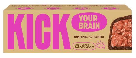 KICK YOUR BRAIN Батончик Финиковый с Клюквой в Шоколаде 45гр