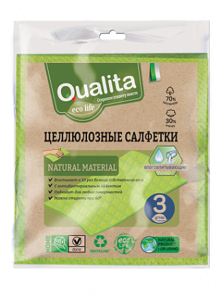 Qualita Салфетки влаговпитывающие Eco life 3шт 3шт