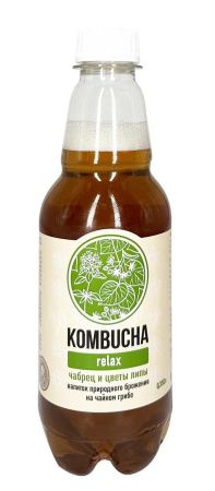 KOMBUCHA RELAX Напиток на Чайном Грибе Липа-Чабрец 0,350л