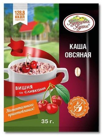 КУБАНСКАЯ КУХНЯ Каша Овсяная Вишня/Сливки (25 1)(Шоу-бокс) 35г