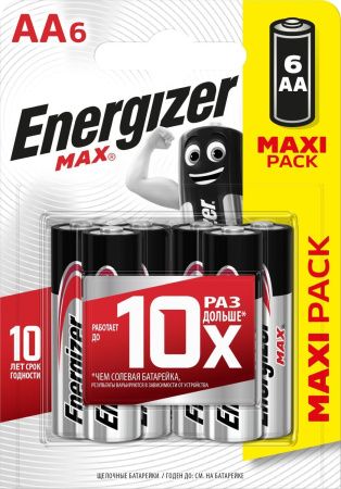 Energizer MAX E91/AA BP 6 RU {6 шт на блистере}