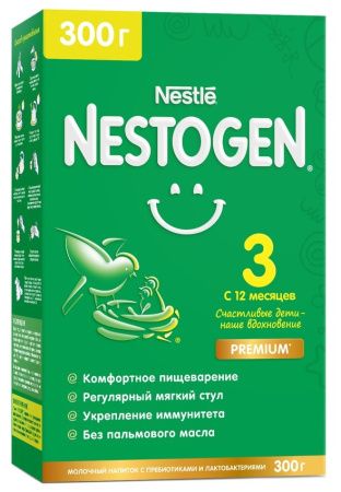 NESTOGEN - 3 (300) Детское Молочко {с 12 мес} с Пребиотиками и Лактобактериями 300г.