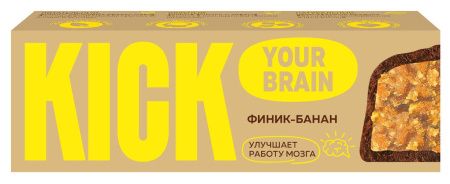 KICK YOUR BRAIN Батончик Финиковый с Бананом в Шоколаде 45гр