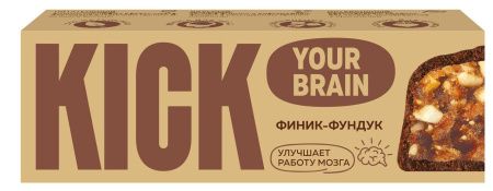 KICK YOUR BRAIN Батончик Финиковый с Фундуком в Тёмном Шоколаде 45гр