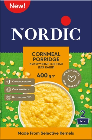 NORDIC Кукурузные Хлопья для Каши (2 мин.) 400г