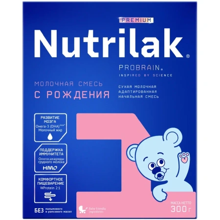 NUTRILAK Premium 1 - Молочная Смесь {с рождения} с Пребиотиками и Нуклеотидами 300г