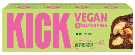 KICK VEGAN&GLUTEN FREE Батончик с Воздушным Рисом в Тёмном Шоколаде 45гр