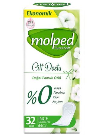 Molped Прокладки Ежедневные DAILY CARE PURE&SOFT, 2 капли 32шт