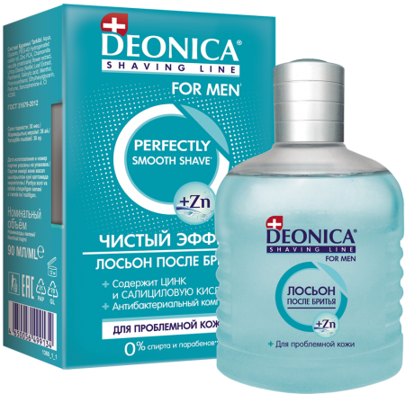 DEONICA FOR MEN Лосьон После Бритья Чистый эффект 90 мл