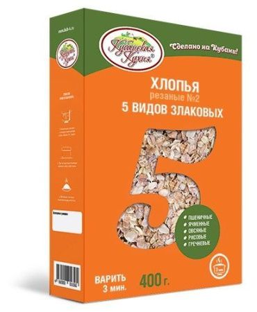 КУБАНСКАЯ КУХНЯ 5 Злаков Хлопья N2 (картон) 400г