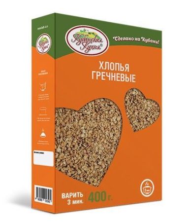 КУБАНСКАЯ КУХНЯ Гречневые Хлопья (картон) 400г